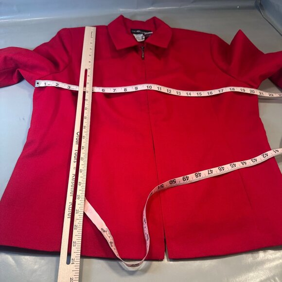 Sag Harbor Blazer Womens Wool Petite Suit Jacket Zipper Vintage Long Sleeve - Picture 3 of 11